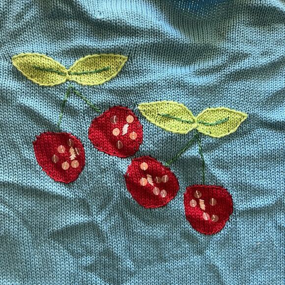 NEW The Quacker Factory Women’s Sweater Sz 1X Cherries 🍒 & Appliqués New w Tags - Picture 9 of 9